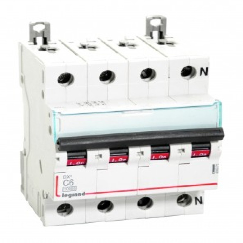 Legrand DX3 AC MCBs - C Curve Triple Pole + Neutral 415 V~ (6A)
