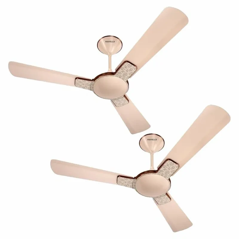 Havells Enticer Art 1200mm 2 Star Energy Saving Ceiling Fan (Champagne, Pack of 2)