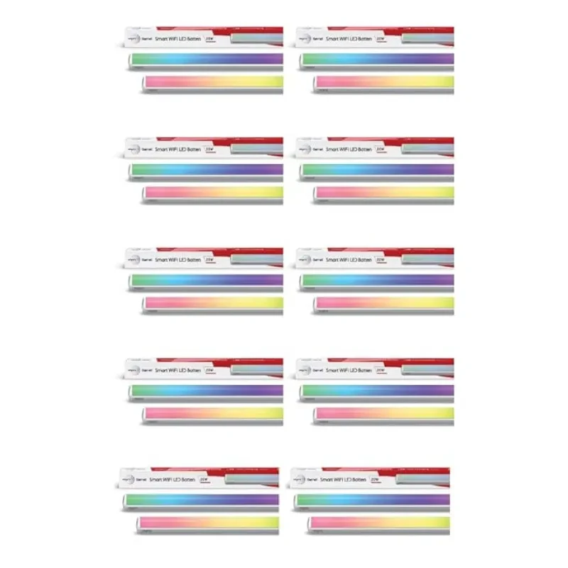wipro Next Smart Wi-Fi 20W CCT+RGB LED Batten | 16 Million Colours | White Tunable | Dimmable |Scheduling |Scene Creation |Smart Grouping of Lights |Amazon Alexa & Google Asst. Compatible |Pack of 10