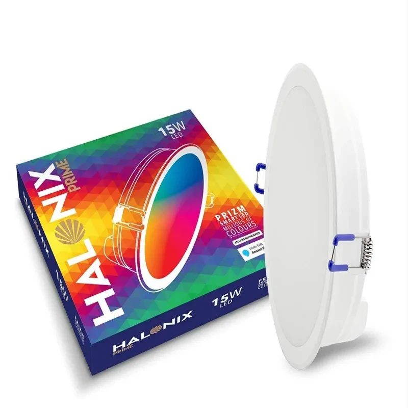 Halonix PRIZM Wi-Fi Smart Downlight 15W Million Colours 150mm, Works with Alexa & Google Assistant