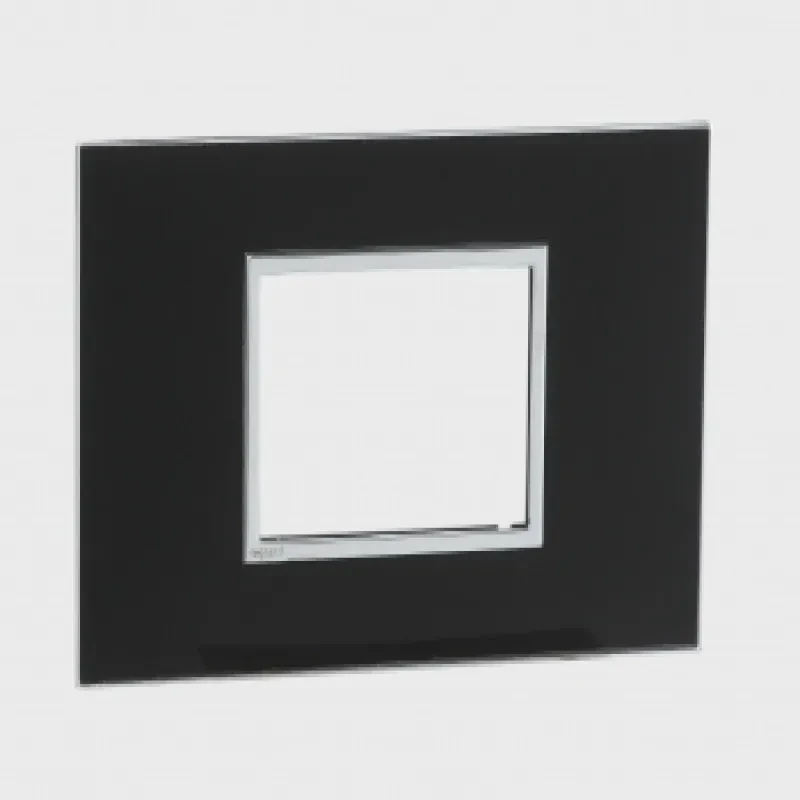Legrand Arteor Mirror Finish Square Cover Plate w Overmoulded Frame for Shaver Socket 3 Module (Mirror Black & Mirror White)