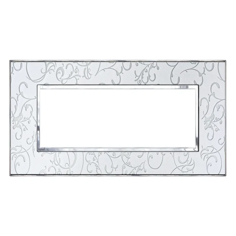 Legrand Arteor Square Cover Plate w Overmoulded Plate 8 Module (Silver Baroque & Dark Baroque)