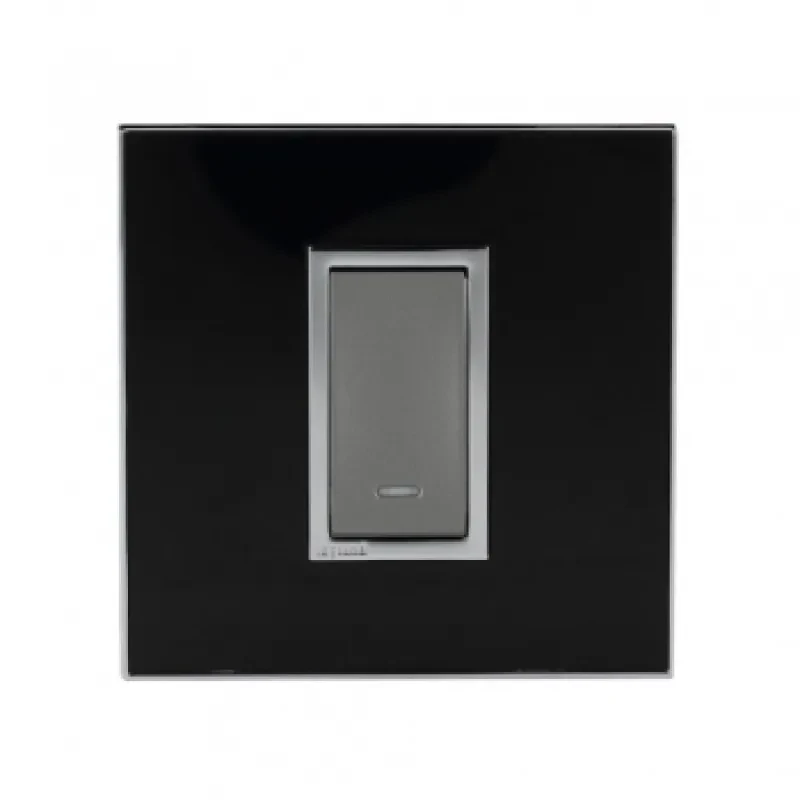 Legrand Arteor Mirror Finish Square Cover Plate w Overmoulded Frame 1 Module (Mirror Black & Mirror White)