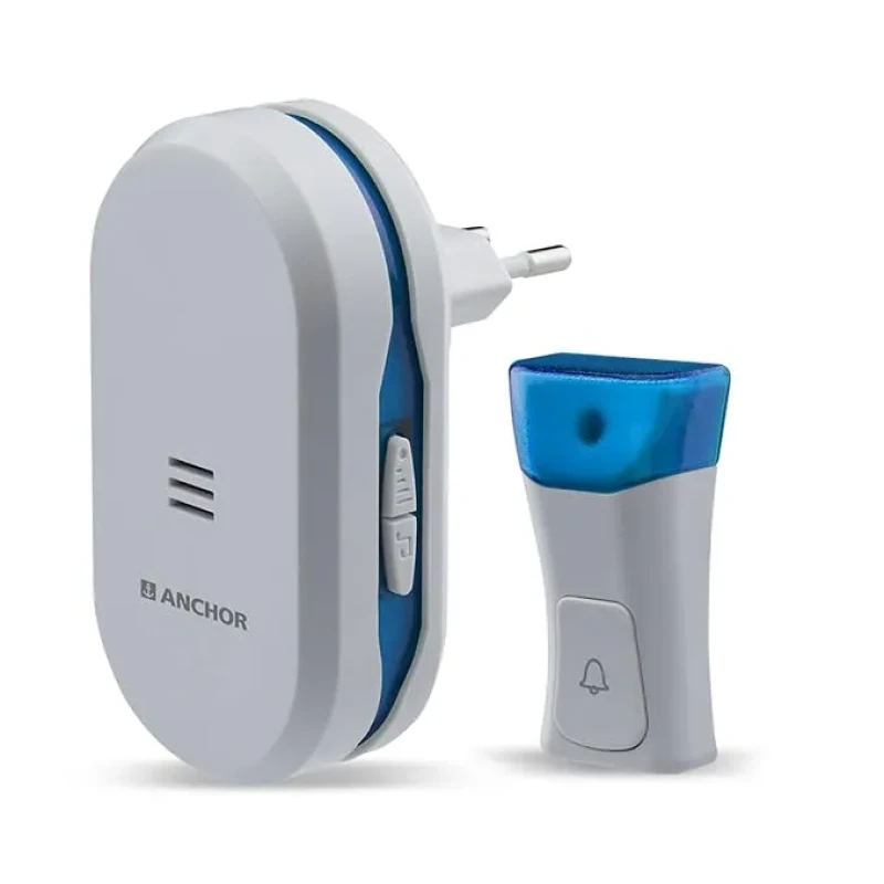Anchor by Panasonic Waterproof Door Bell Chime Kit Alarm for Home, Office at Over 120 Meter Range Operating with 45 Melodies | Doorbell for home