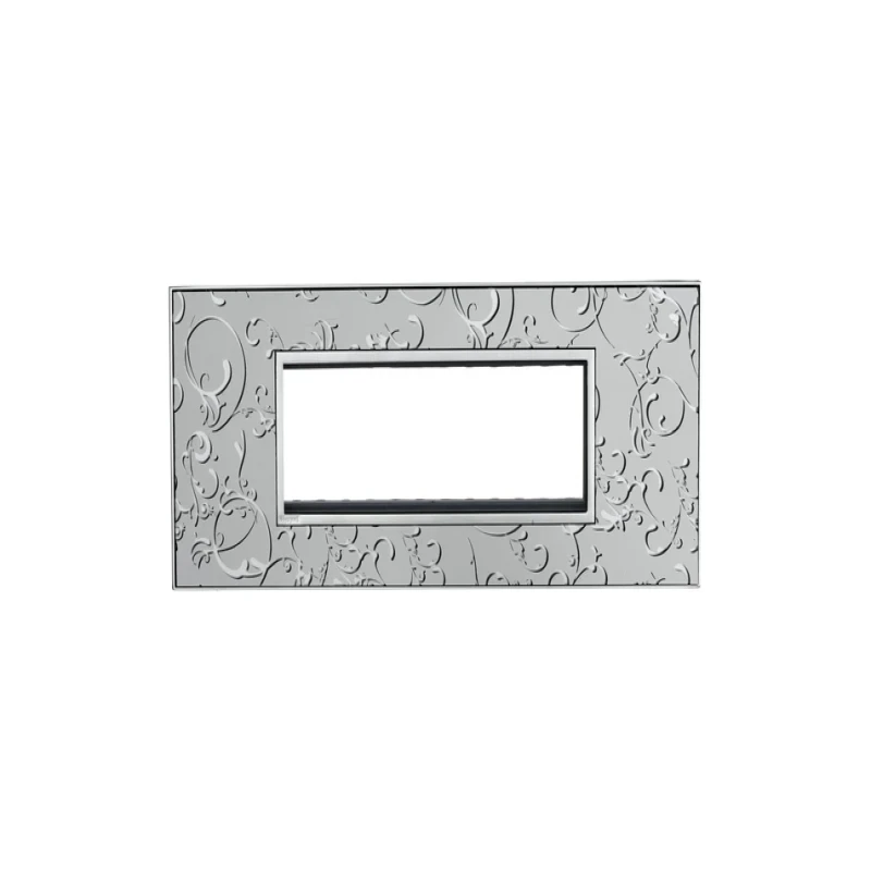 Legrand Arteor Square Cover Plate w Overmoulded Plate 6 Module (Silver Baroque & Dark Baroque)