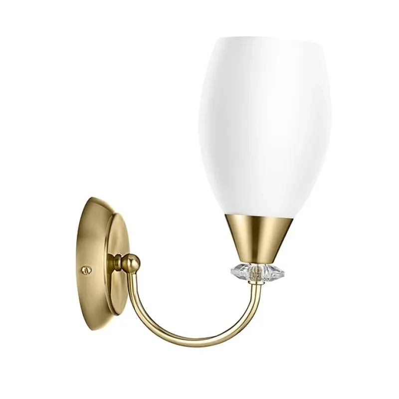 wipro BeuHome Single Wall Light BW06 | Premium Indoor Decorative Light with White Frosted Glass | Contemporary Sleek Design | Surface Mounted Classic Wall Light | E27 (1H, Brush Bronze)