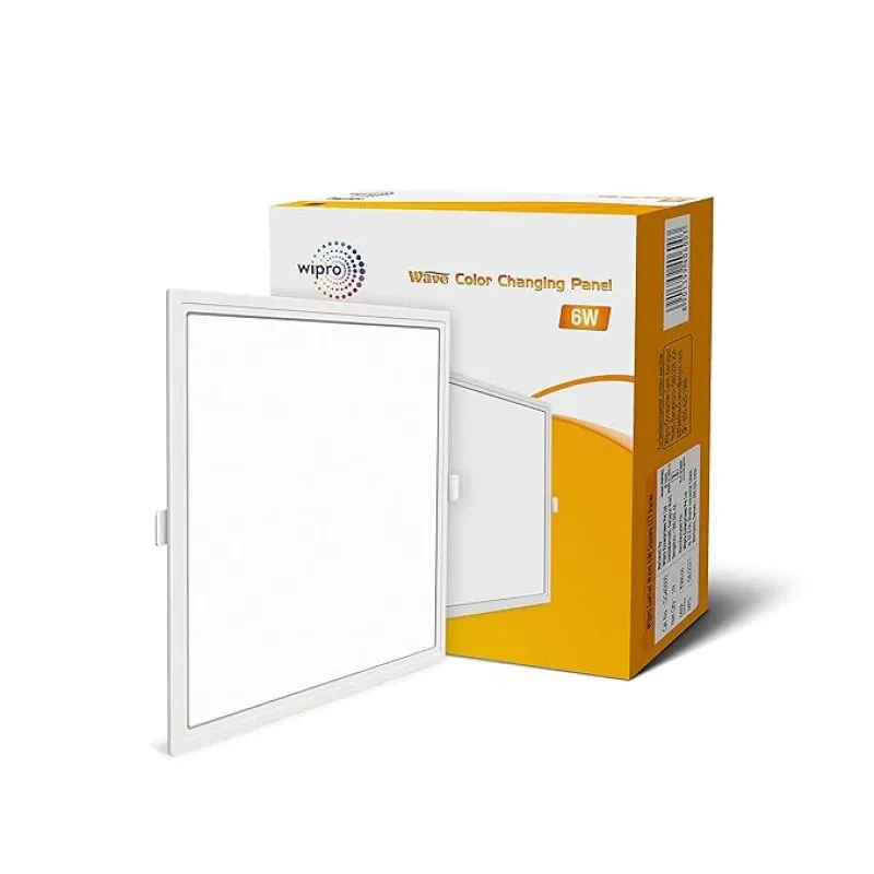 Wipro Garnet 6W Wave CCT Square Panel | Colour Changing Panel | Warm White, Neutral White, Cool White |Slim Border & Sleek Design | Recessed Downlighter for False Ceiling|Cutout 100x100mm|Pack of 1