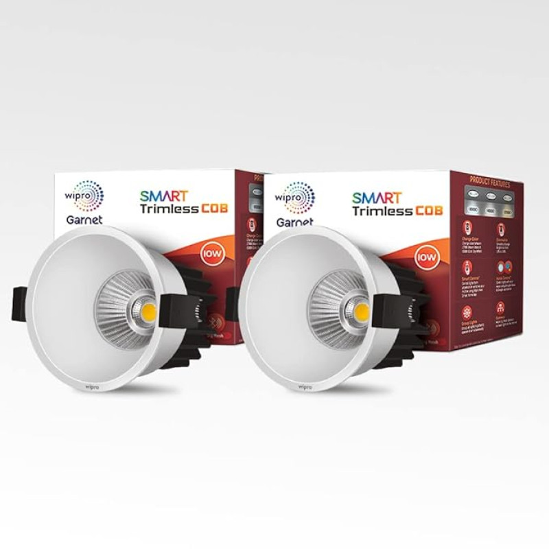 Wipro Garnet 10W Smart Trimless COB (Pack of 2)