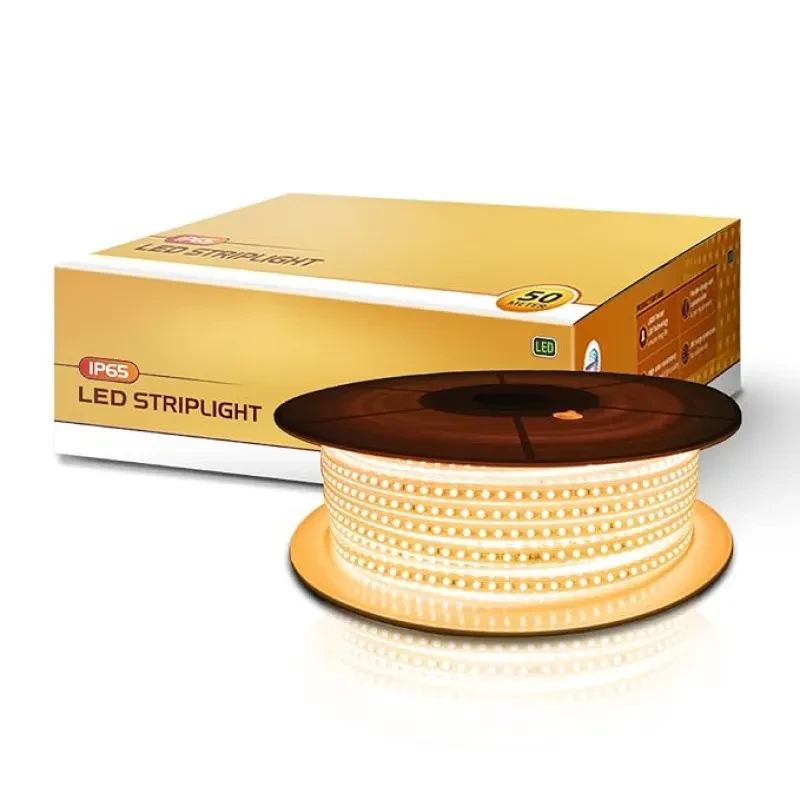 wipro Garnet LED Strip Light| 120 LEDs - mtr | Warm White | IP65-Waterproof | Flexible Rope Light for Outdoor & Indoor Decoration for Diwali, Christmas|Strip for Balcony|Pack of 1, 50 Meters