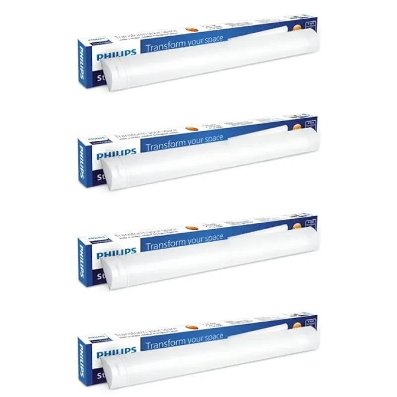 PHILIPS 40-watt LED Batten - Tubelight | StarBright Compact 4-ft Decorative Modern LED Wall Tubelight for Living Room & Bedroom | Cool Day Light, Pack of 4