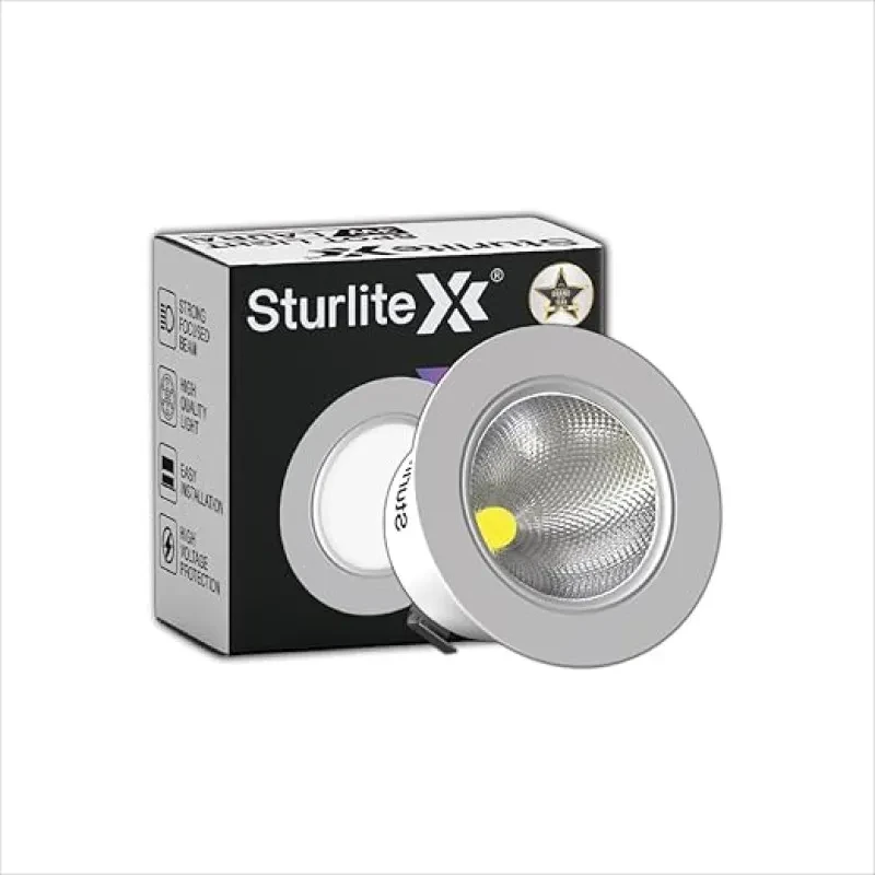 Sturlite Laura 3W LED Spotlight| 6500K Cool White Color Temperature| 36mm-Cutout & Compact Design Ceiling Ligh| CRI Tech With High Voltage Protection Downlight - Pack of 1