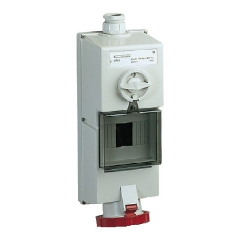 Schneider 63A - 3P + E Isoblock interlocked socket IP65 - 380...415 V AC (82782) wall