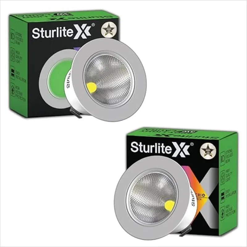 Sturlite Laura 3W LED Spotlight| Green Light Color| 36mm-Cutout & Compact Design Ceiling Ligh| CRI Tech With High Voltage Protection Downlight - Pack of 2