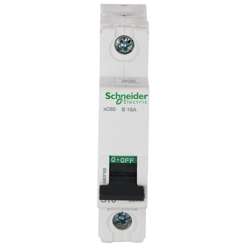 Schneider B Curve MCBs - xC60 - 1 Pole - 16A (A9N1P16B)