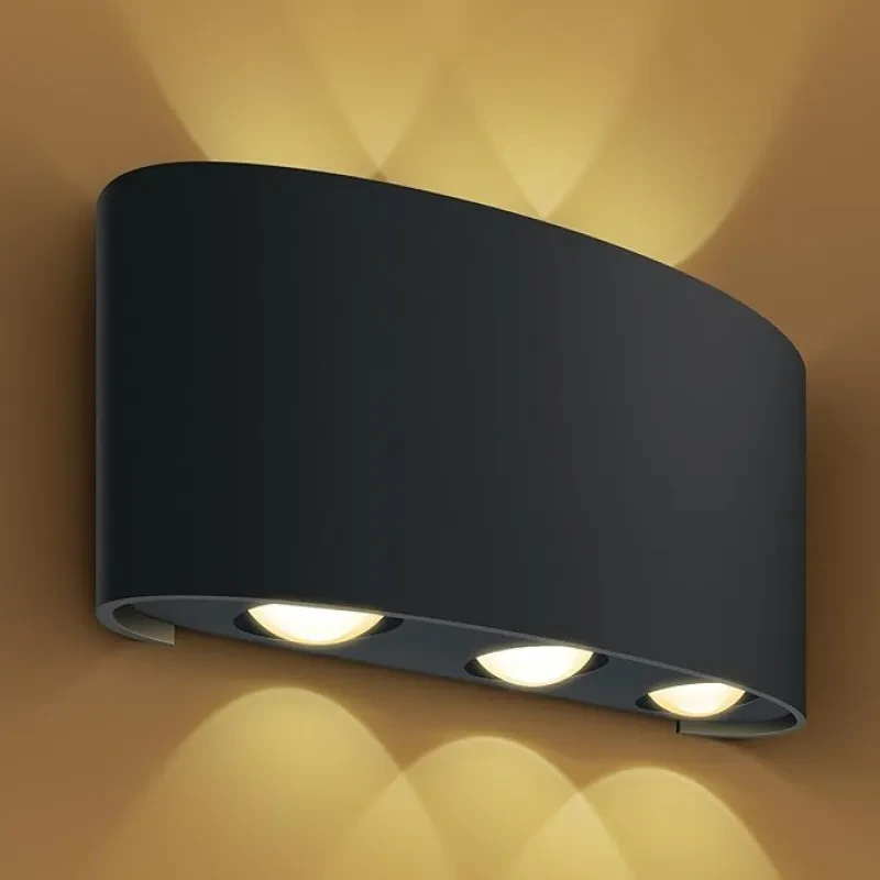 wipro Garnet 18 Watt 2 Ray Symmetric Up & Down Outdoor Wall Light for Home | 3 x 3W| IP65 LED Wall Light | Warm White, Yellow 2700K | Aluminium Housing |(Black Body, Pack of 1)