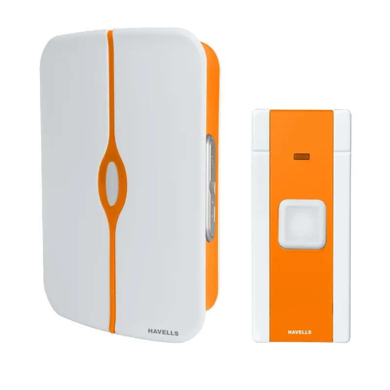 HAVELLS TANGO ORANGE & WHITE - RED & WHITE WIRELESS DOORBELL (8533DC)