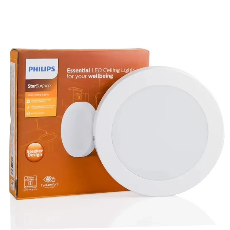 Philips 12-watt Round Star Surface | Surface LED Downlight for Ceiling, Warm White(Pack of 1)