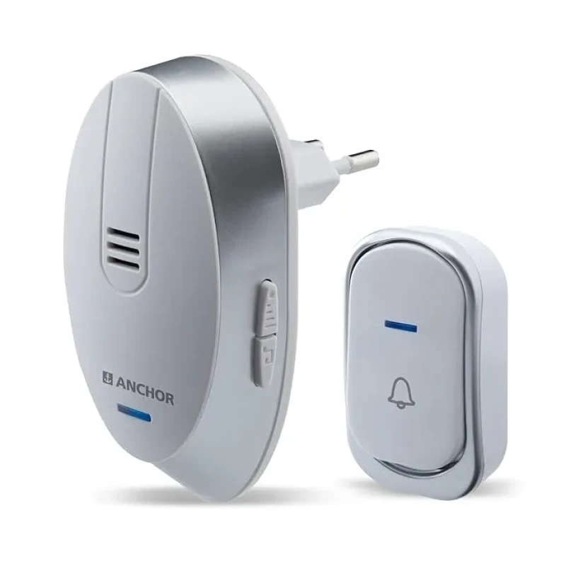 Anchor by Panasonic Waterproof Doorbell | 45 Chime Kit Alarm for Home, Office at Over 120 Meter Range Operating with 45 Melodies | Doorbell for home