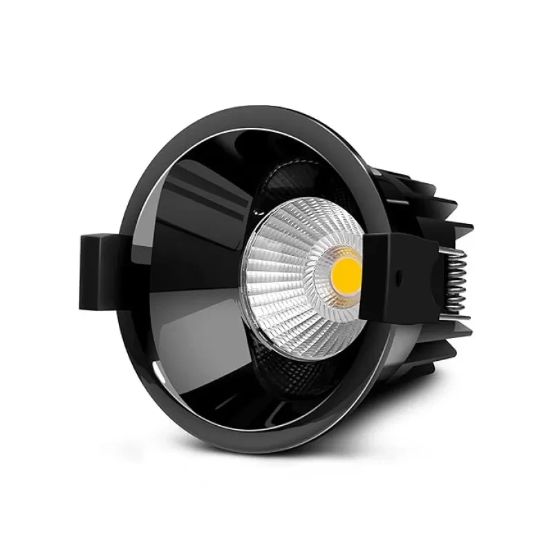 Wipro 12w Alpha Trimless Black COB | Warm White (2700K) | Aluminium PDC Heat Sink | Sharp Beam Angle with Reflector for Home,Office and Store Cabinet Display | Pack of 1