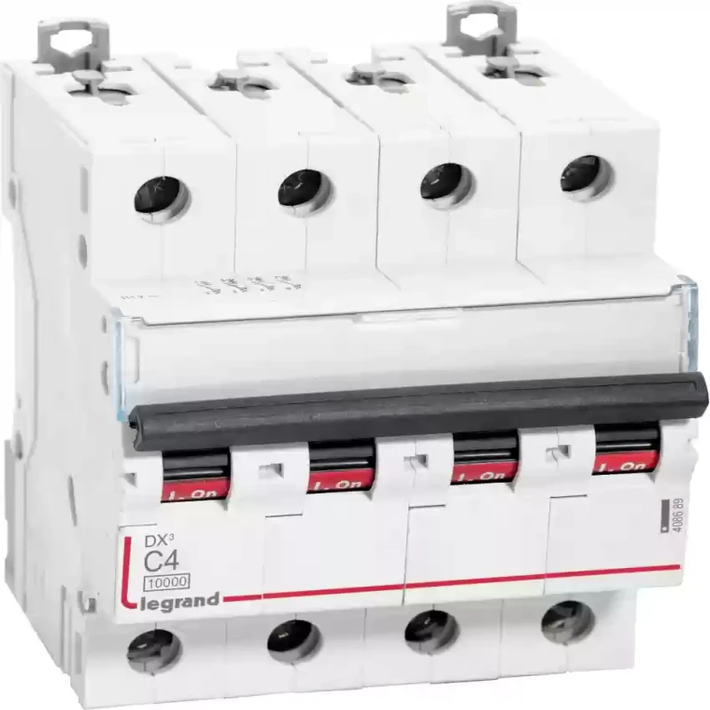 Legrand DX3 AC MCBs - C Curve Four Pole 415 V~ (4A)