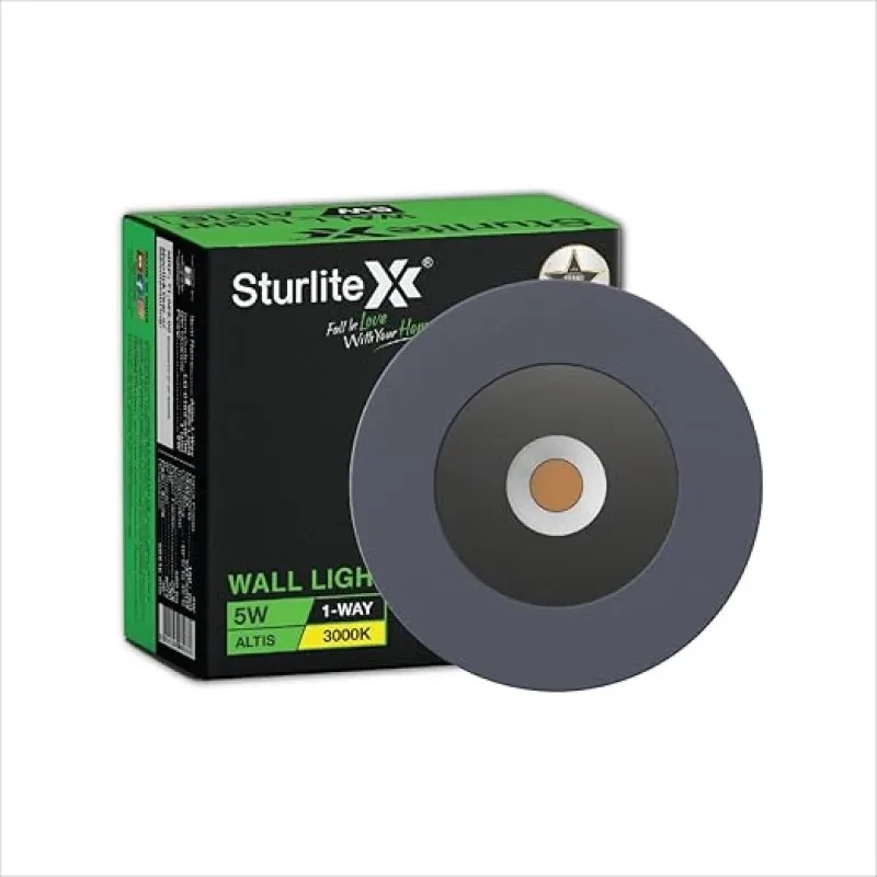 Sturlite Altis 5Watt 1-Way LED Wall Light| 3K Color Temperature| Corrosion & Scratch Resistant| Aluminum Body with IP54-Weather Protection| Indoor & Outdoor Wall Mount Decorative Light - Pack of 1
