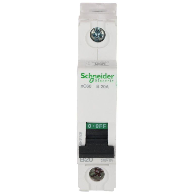 Schneider B Curve MCBs - xC60 - 1 Pole - 20A (A9N1P20B)