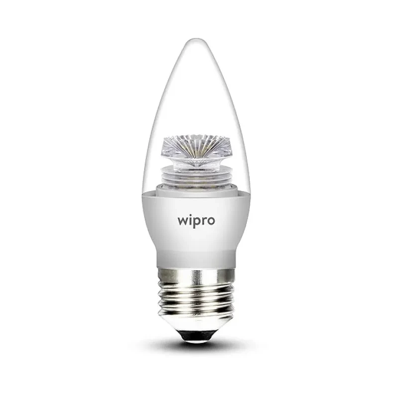 wipro Garnet E27 3-Watt LED Candle Bulb (N31002, Warm White)