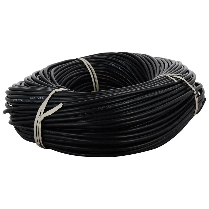 Polycab 0.5 Sqmm 2 Core Industrial Flexible Cable Black (100 Mtrs)