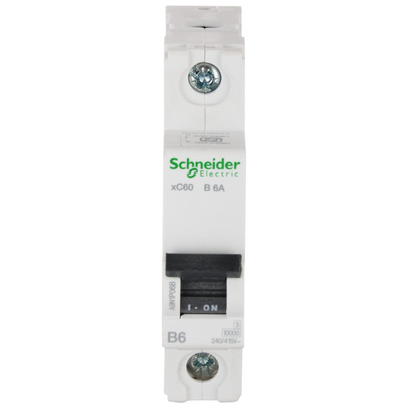 Schneider B Curve MCBs - xC60 - 1 Pole - 6A (A9N1P06B)