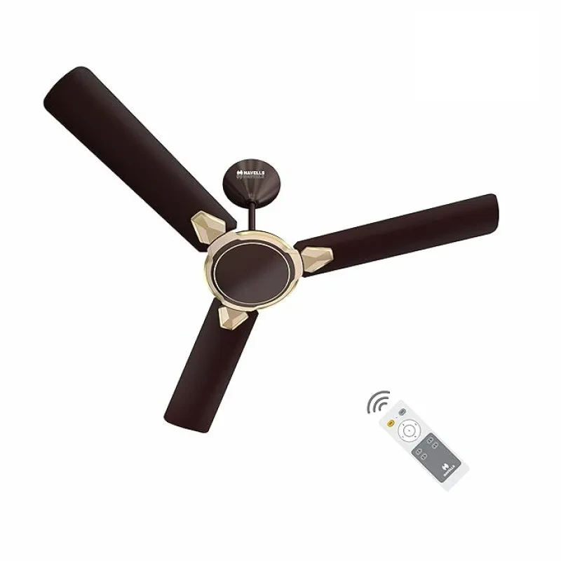 Havells 1200Mm Equs Bldc Motor Ceiling Fan|5 Stars with Rf Remote (Pack Of 1, Smoke Brown)