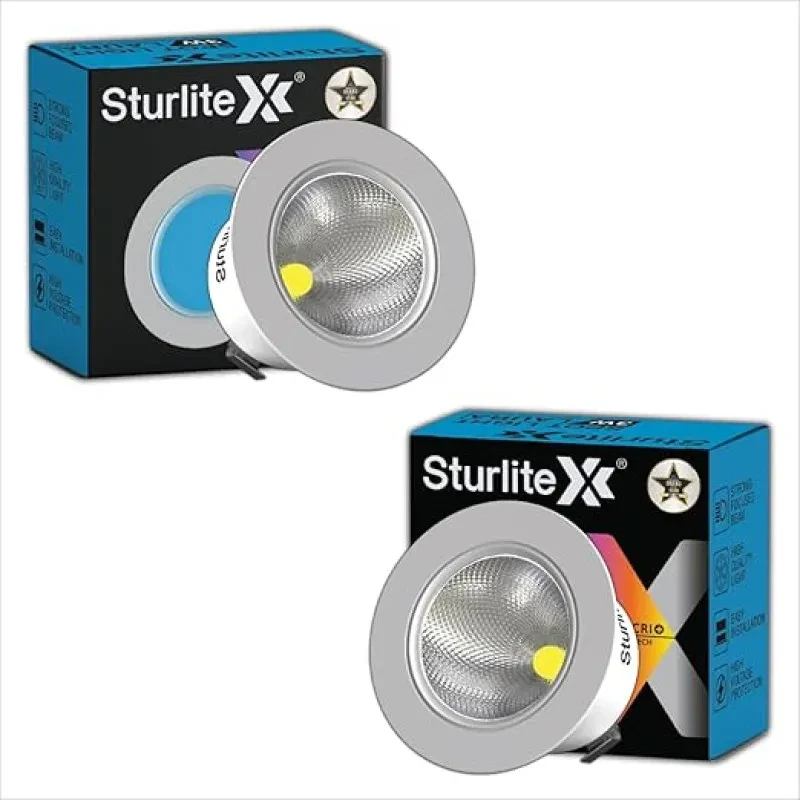 Sturlite Laura 3W LED Spotlight| Blue Light Color| 36mm-Cutout & Compact Design Ceiling Ligh| CRI Tech With High Voltage Protection Downlight - Pack of 2