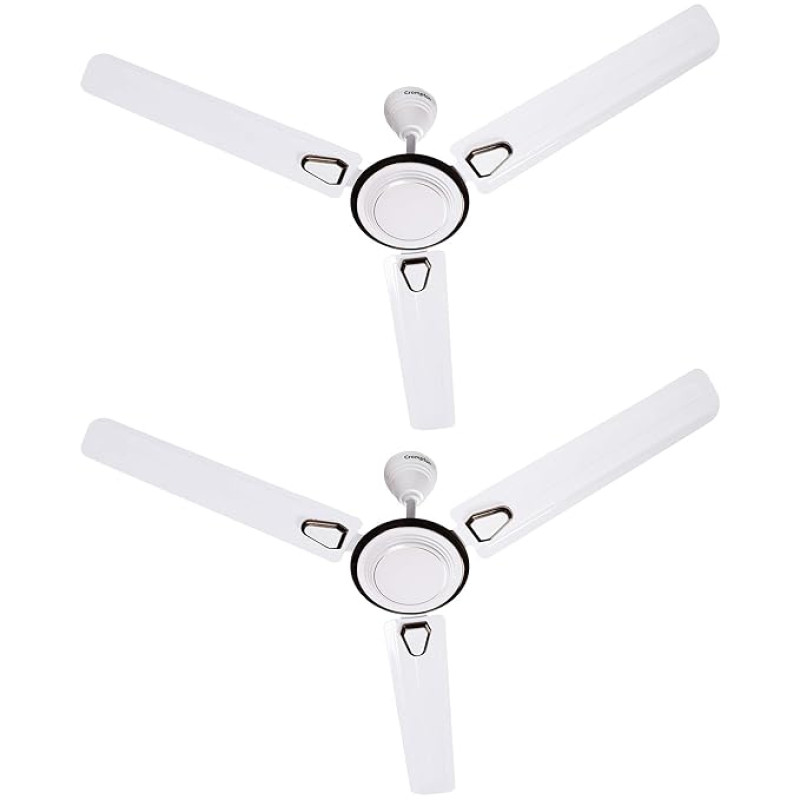 Crompton Super Briz Deco High Speed Decorative Ceiling Fan - 1200 mm (Birken White), Pack of 2